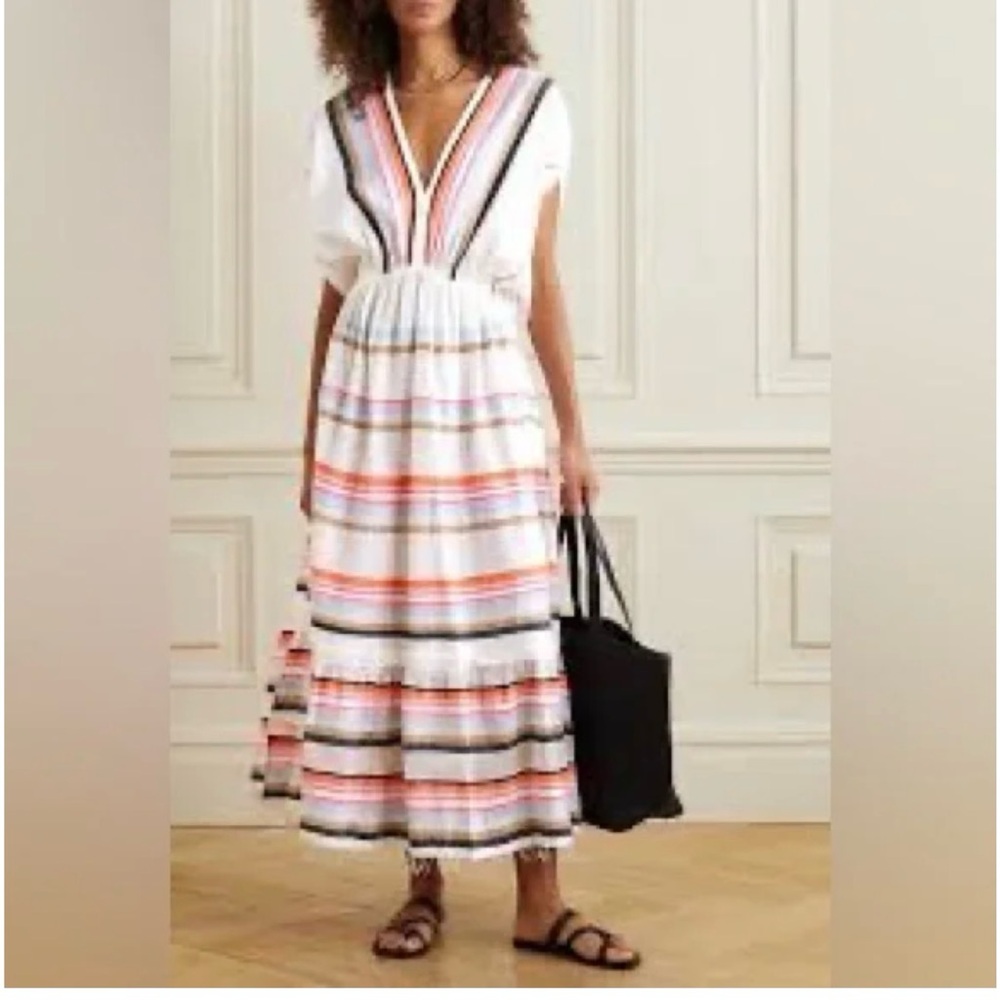 Lemlem Bandira Plunge Neck Dress